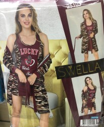 25103 2'li Gecelik-Sabahlık Takım, Tunik, Üstü Sabahlık. (Model Sınıfı: PA02-1-002) (1 Adet Ürün Fiyatıdır) - 1