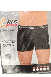 AEK06 Erkek Likralı Boxer (Tekli Poşet Paketli) - 1