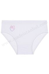 AKK02 Kadın Kom Slip Beyaz İşlemeli Külot - (12 Ad.Ürün Fiyatıdır) - 1