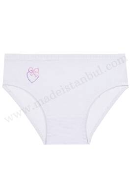AKK02 Kadın Kom Slip Beyaz İşlemeli Külot - (12 Ad.Ürün Fiyatıdır) - 1