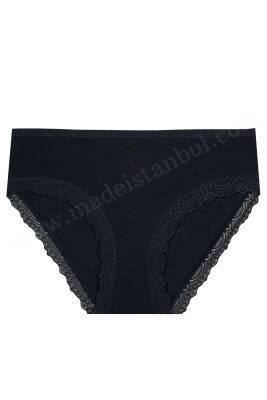 AKK15 Kadın Paçası Dantelli Bayan Bato Külot Düz Renkler - (12 Ad.Ürün Fiyatıdır) - 4