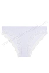AKK17 Kadın Paçası Dantelli Bayan Bikini Külot Düz Renkler - (1 Ad.Ürün Fiyatıdır, ürünler 12 li pakettedir) - 5