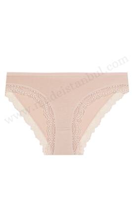 AKK17 Kadın Paçası Dantelli Bayan Bikini Külot Düz Renkler - (1 Ad.Ürün Fiyatıdır, ürünler 12 li pakettedir) - 2