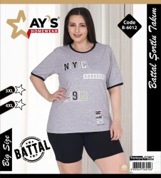 B6012 Büyük Beden Şort Takım Kısa Kol, Alt Şort. 1 Adet Ürün Fiyatıdır (Model Sınıfı: CL03-1-012) - 1