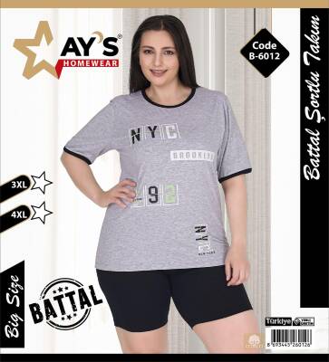 B6012 Büyük Beden Şort Takım Kısa Kol, Alt Şort. 1 Adet Ürün Fiyatıdır (Model Sınıfı: CL03-1-012) - Ay's