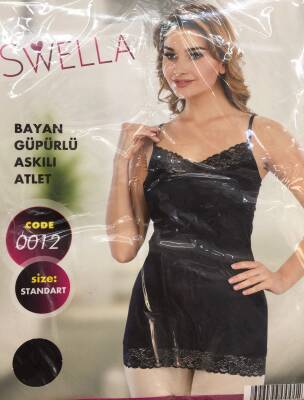 EKA15 Kadın Bluz Dantelli Uzun Atlet (0012) - (1 Ad.Ürün Fiyatıdır) - 1